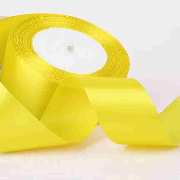 Yarda de Listón Satinado 3.8cm Amarillo Canario