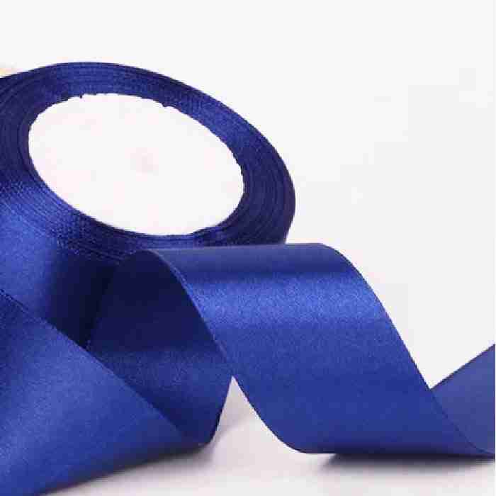 Yarda de Listón Satinado 3.8cm Azul Marino