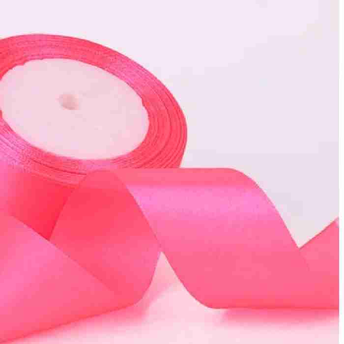 Yarda de Listón Satinado 3.8cm Rosa Neón