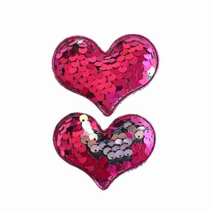 Corazón Fucsia Lentejuela Reversible