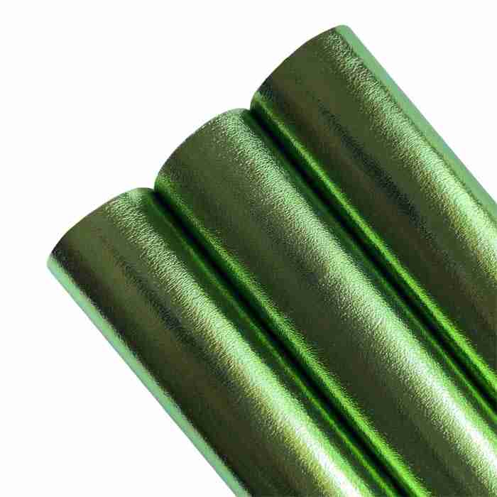 Tramo de Vinil Mini Litchi Verde Metálico