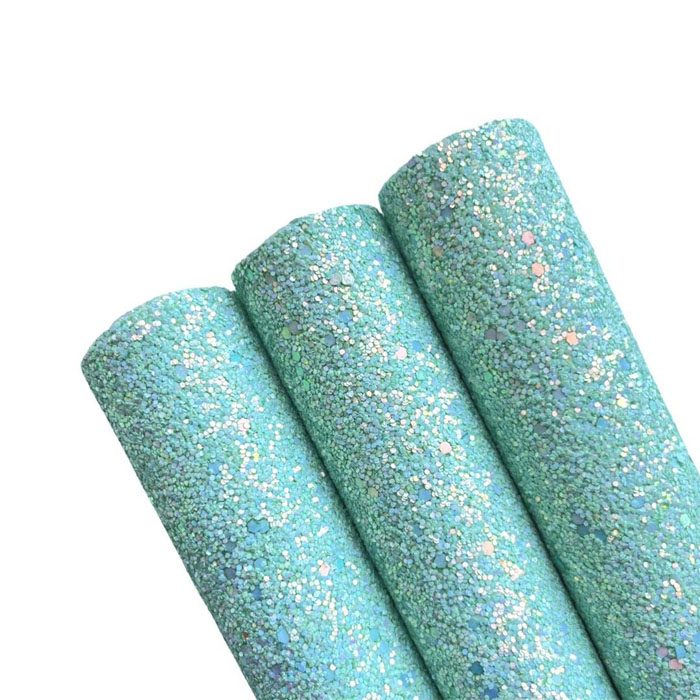 Tramo de Vinil Escarchado Menta Tornasol