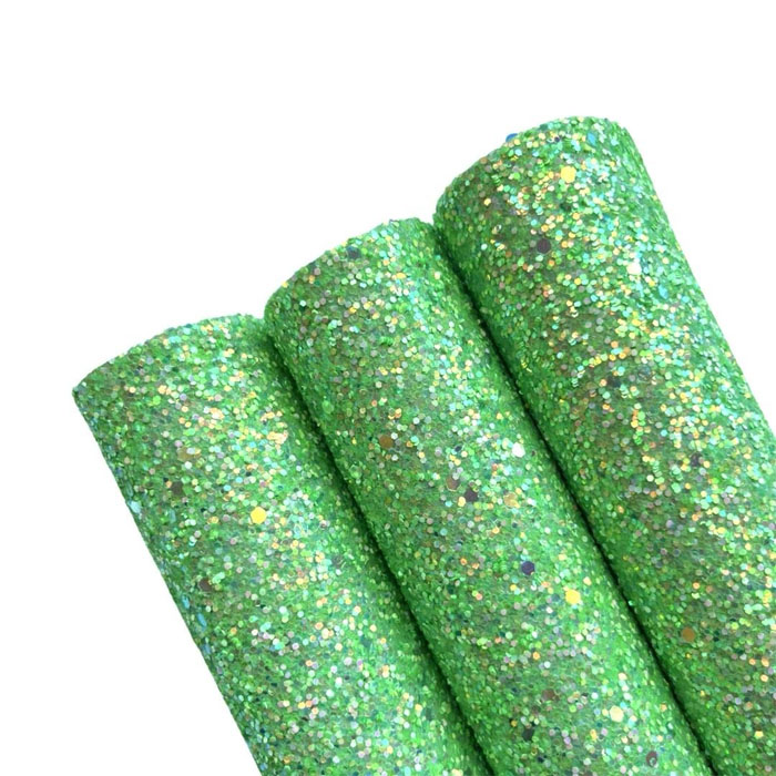 Tramo de Vinil Escarchado Verde Tornasol