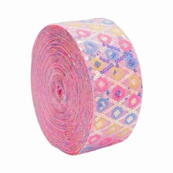 Yarda de Lentejuela en Rombos Pastel Rosado