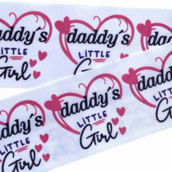 Yarda de Listón Estampado 7.5cm Daddy´s Little Girl