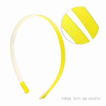 Diadema de 1cm Forrada con Dientes Amarillo Canario