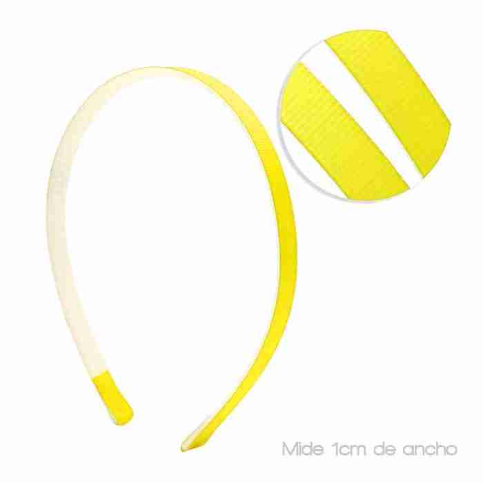 Diadema de 1cm Forrada con Dientes Amarillo Canario