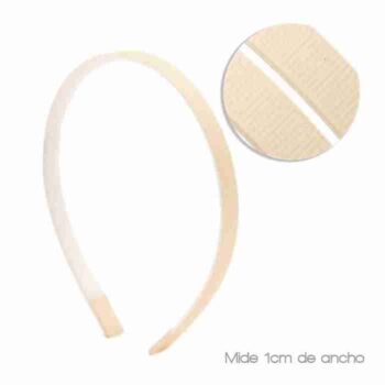 Diadema de 1cm Forrada con Dientes Beige