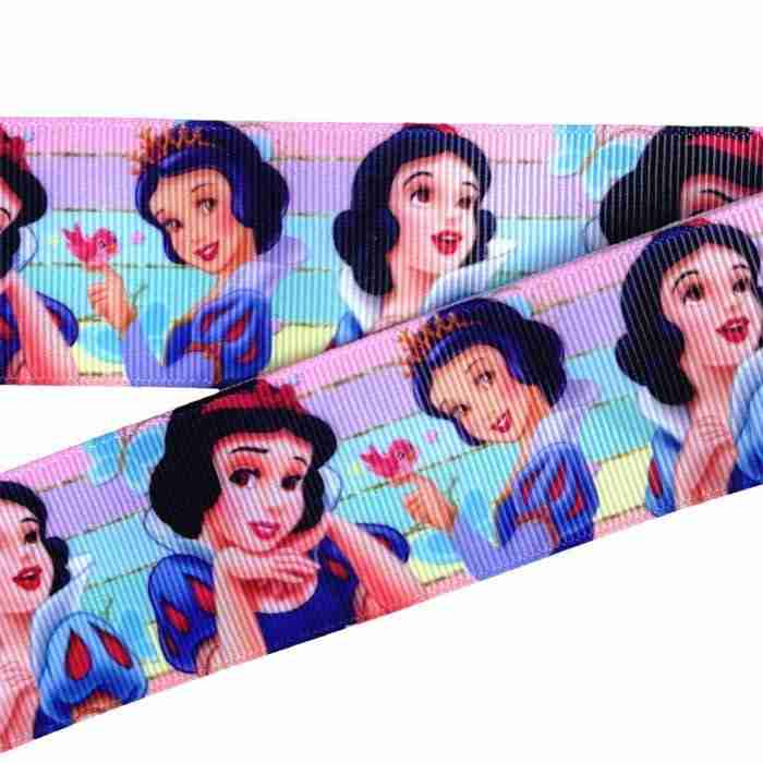 Yarda de Listón Estampado 3.8 Blancanieves Franjas Pastel