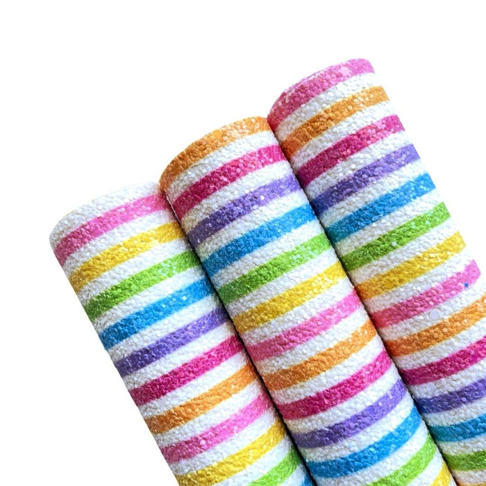 Tramo de Vinil Escarchado Lineas Arcoiris