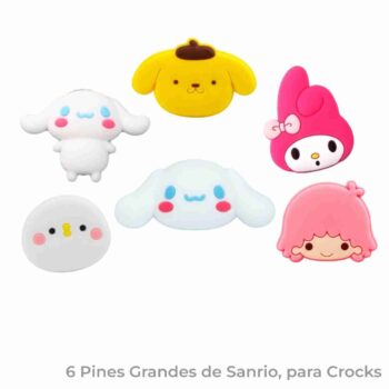 Kit de 6 Pines Blancos para Crocs Sanrio