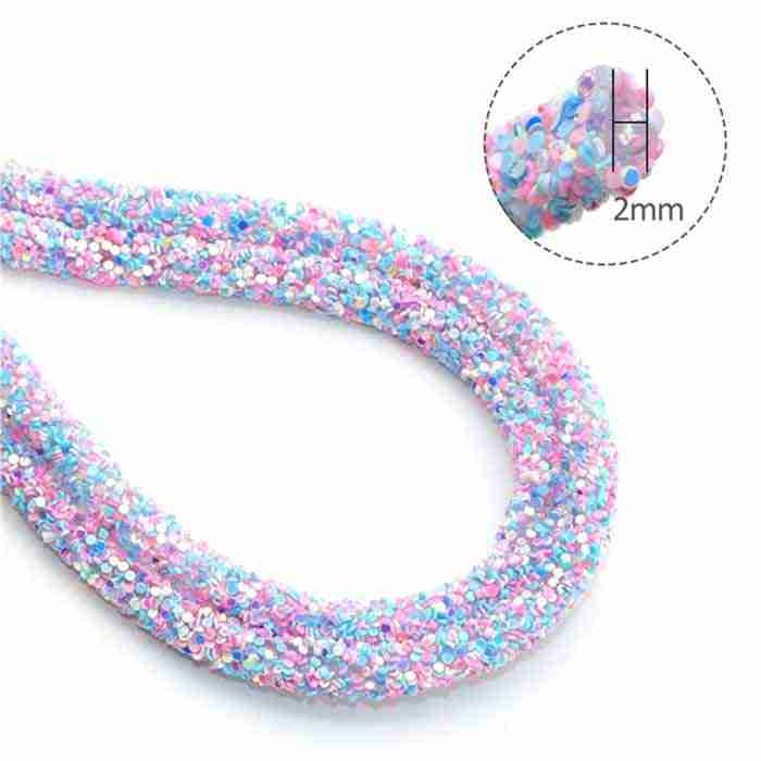 Yarda de Escarchado Tubular Rosa y Cielo