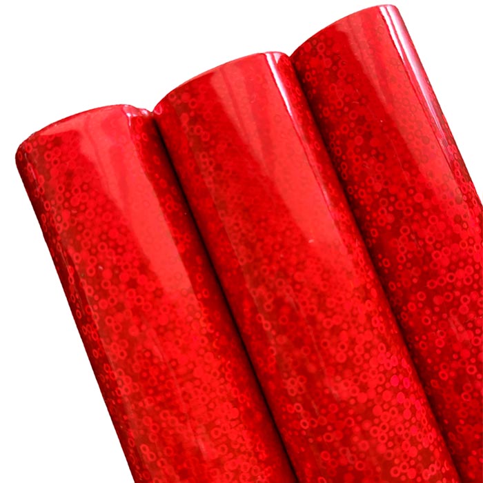 Tramo de Vinil Espejo mini lentejuela Rojo