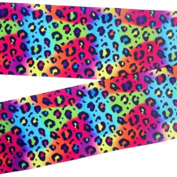 Yarda de Listón Estampado 7.5cm Animal Print Arcoíris