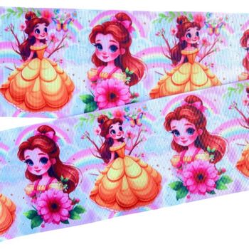 Yarda de Listón Estampado 7.5cm Bella Arcoíris