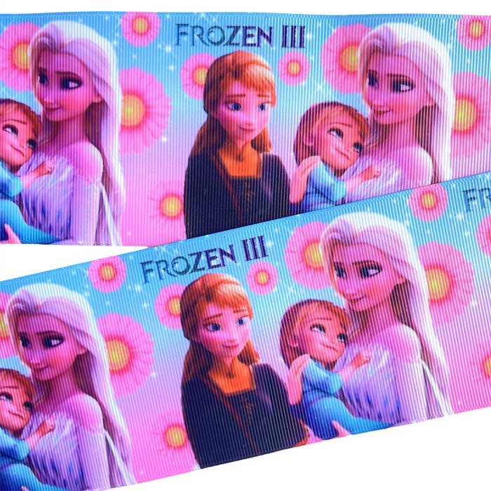 Yarda de Listón Estampado 7.5cm Frozen III flores