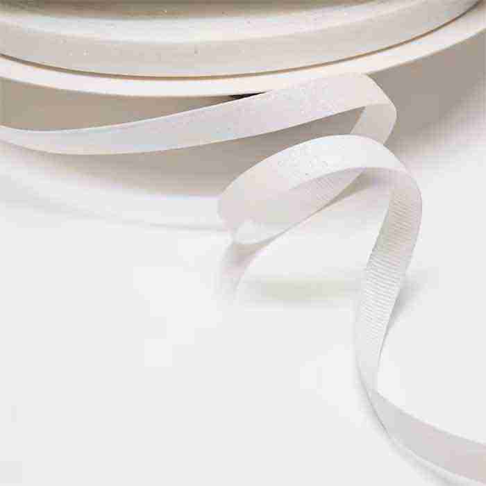Yarda Listón de Acordonado con Glitter 1cm Blanco