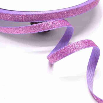 Yarda Listón de Acordonado con Glitter 1cm Lila
