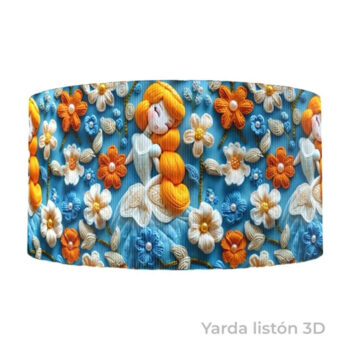 Yarda de Listón Estampado 7.5cm Cenicienta 3D