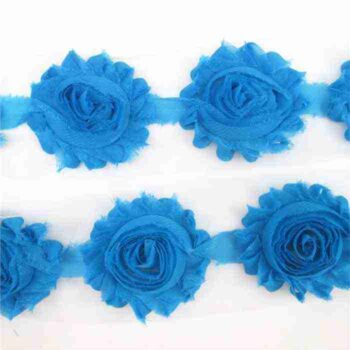 Yarda de Flores Shabby Turquesa