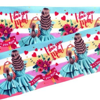Yarda de Listón Estampado 7.5cm Madre e Hija
