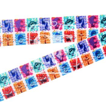 Yarda de Listón Estampado 3.8 Cuadros Emociones Nuevas