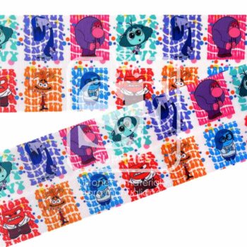 Yarda de Listón Estampado 7.5cm  Cuadros Emociones Nuevas