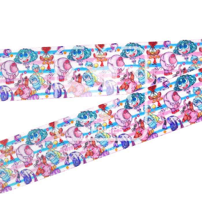 Yarda de Listón Estampado3.8cm Emociones Boceto Colorido