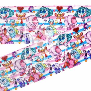 Yarda de Listón Estampado 7.5cm Emociones Boceto Colorido