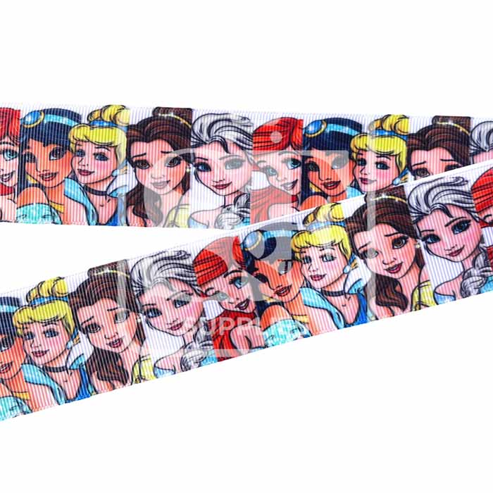 Yarda de Listón Estampado 3.8 Princesas Disney Rectángulos