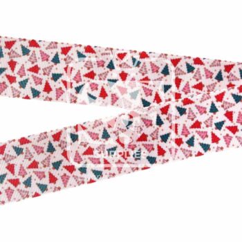 Yarda de Listón Estampado 3.8 Pinos Navideños