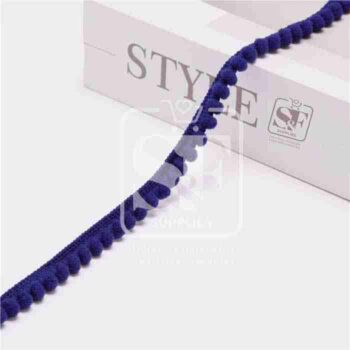 Yarda de Bies con Mini Pomponcitos Marino