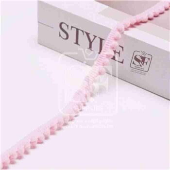 Yarda de Bies con Mini Pomponcitos Rosado