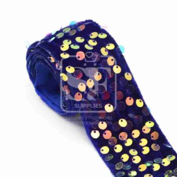 Yarda de Terciopelo Lentejuela 3.8cm Rey