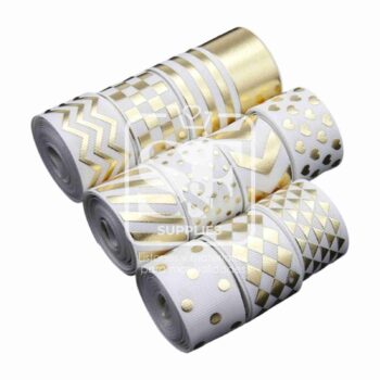 Paquete Listón 2.5cm Holográfico Blanco