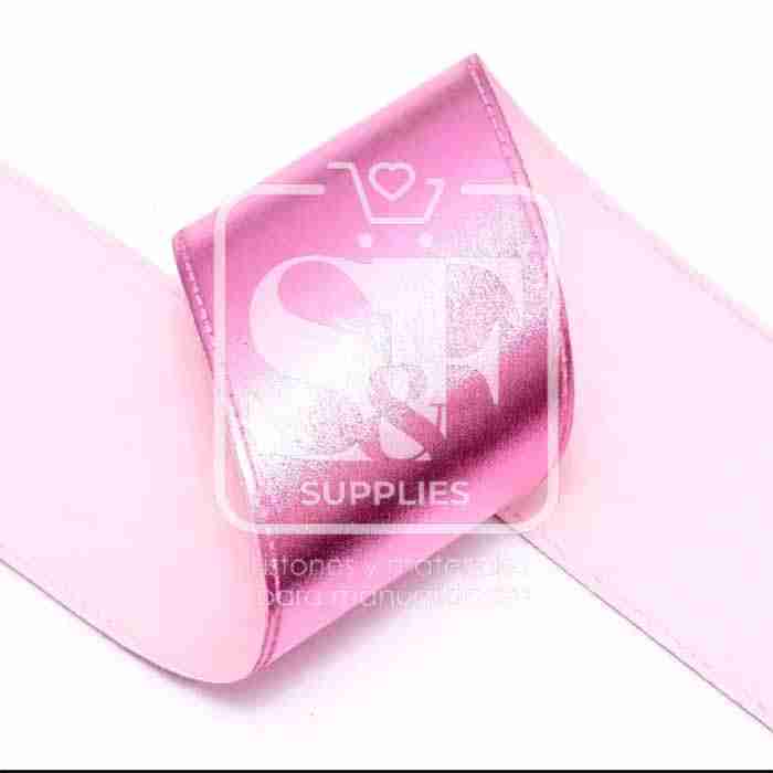 Yarda de Listón 7.5 - Holograma Completo Rosa