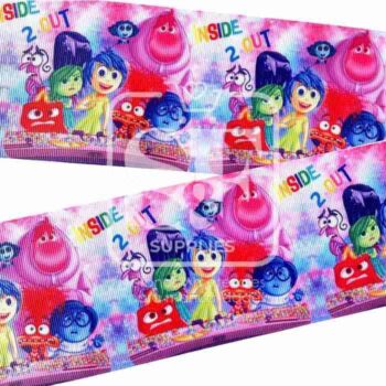 Yarda de Listón Estampado 7.5cm Inside Out 2 Acuarela