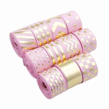 Paquete Listón 2.5cm Holográfico Rosa Bebé