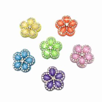 Kit de 6 Resinas De Flores Con Cristales