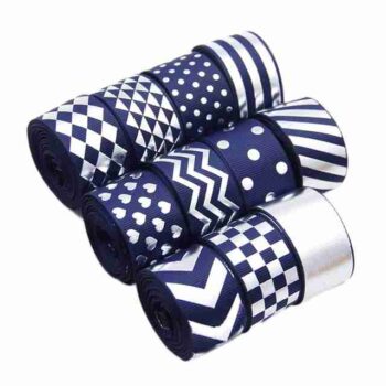 Paquete Listón 2.5cm Holográfico Azul Marino