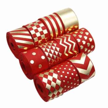 Paquete Listón 2.5cm Holográfico Rojo