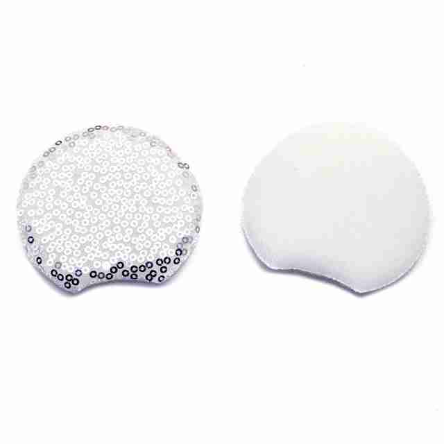 Par de Orejitas Plateadas Redondas Lentejuela Fija