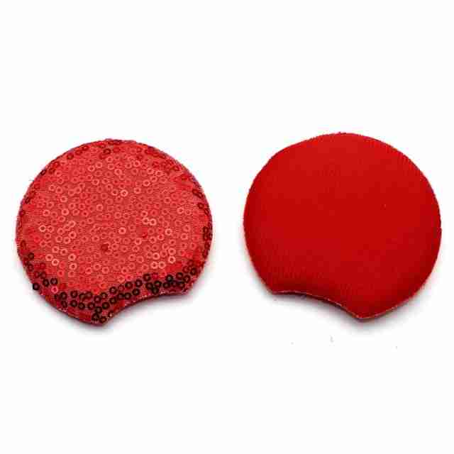 Par de Orejitas Rojas Redondas Lentejuela Fija