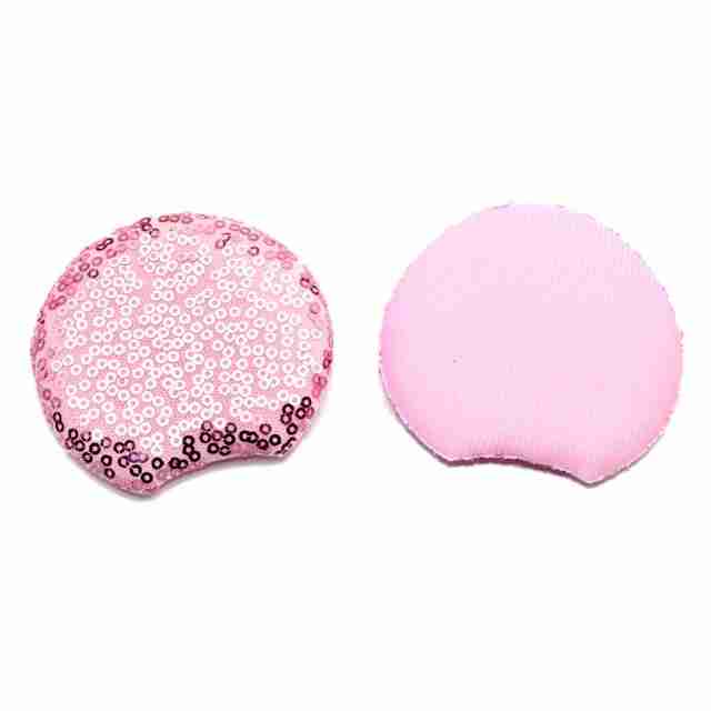 Par de Orejitas Rosadas Redondas Lentejuela Fija