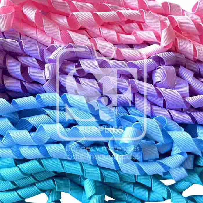 Paquete con 16 Yardas de Listón Rizado Pastel