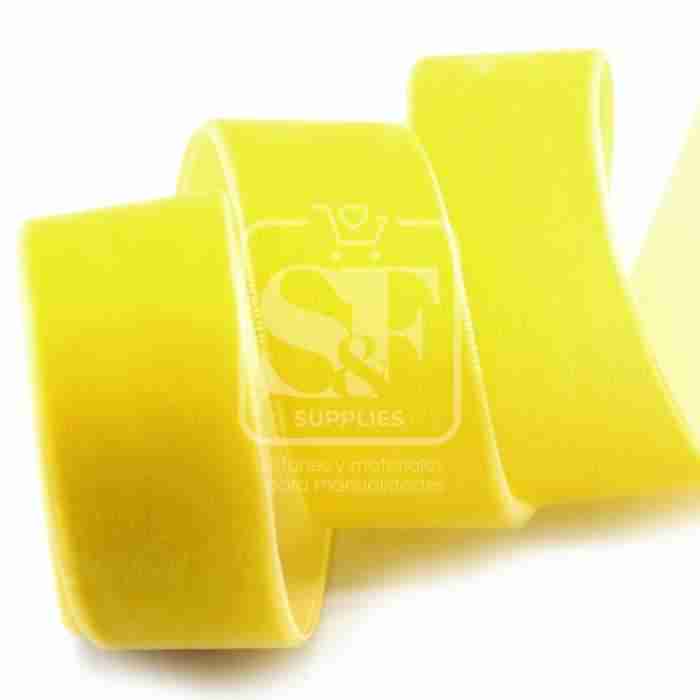 Yarda de Listón Terciopelo 3.8cm Amarillo