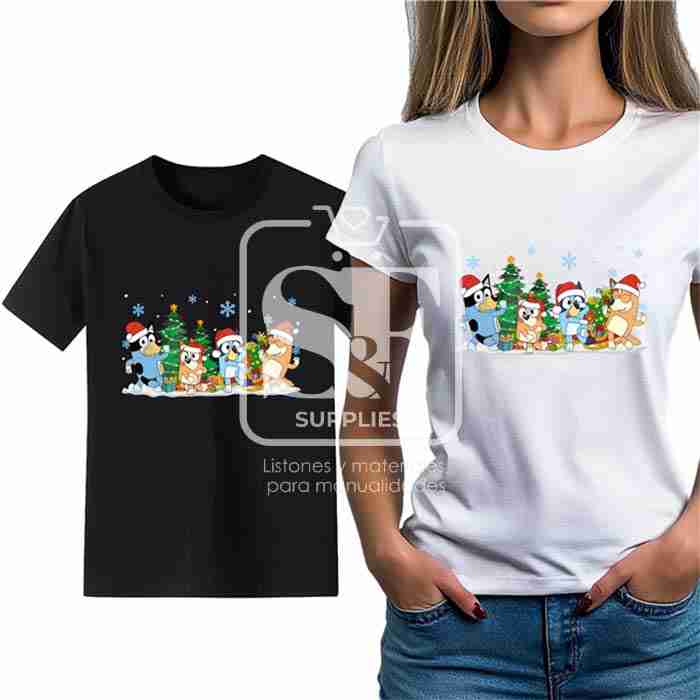 Planchable DTF Grande Bluey Navidad