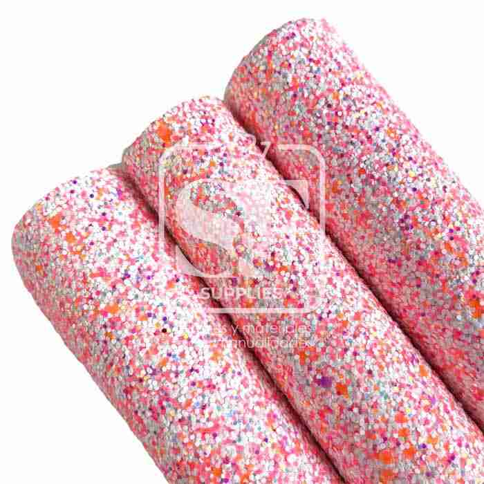 Tramo de Vinil Escarchado Rosa Neón