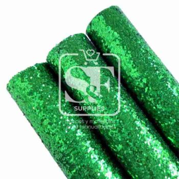 Tramo de Vinil Escarchado Verde Navidad