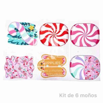 Tramo de 6 Moños Navideños Bastón